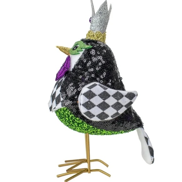 EUC Way to Celebrate Mardi Gras Purple Bowtie Bird Tabletop Decoration SOLD OUT - Picture 4 of 9